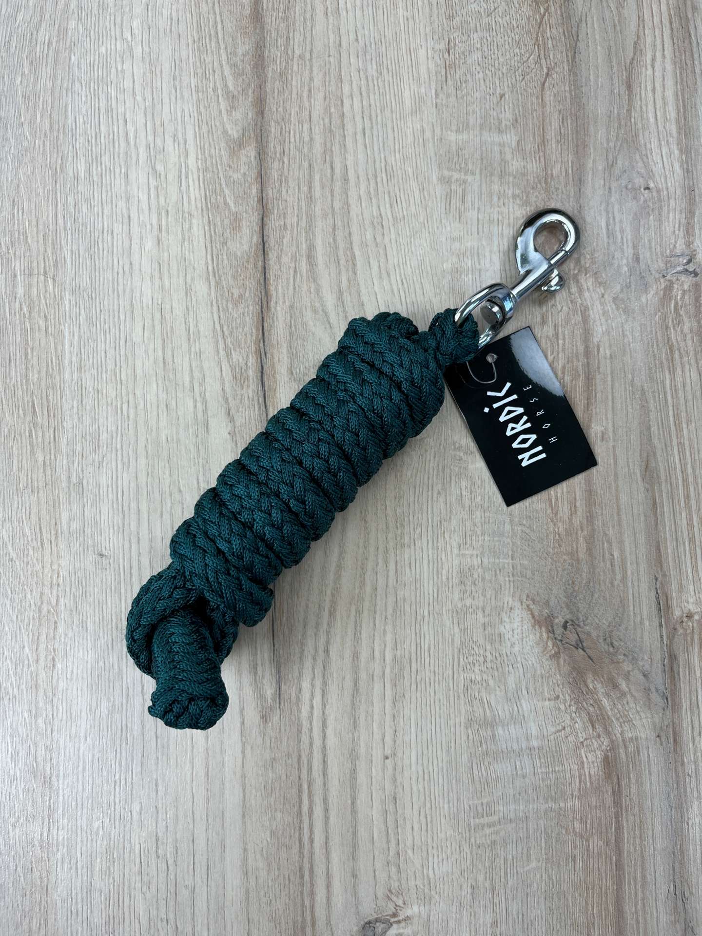 IMG_5814 Nordic Horse Führstrick dunkelgrün, Anbindestrick mit silbernem Karabiner