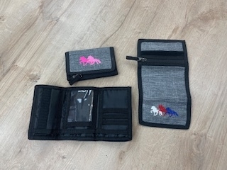 Geldbörse klein grau melliert mit Islandpferdeaufdruck (versch. Varianten)