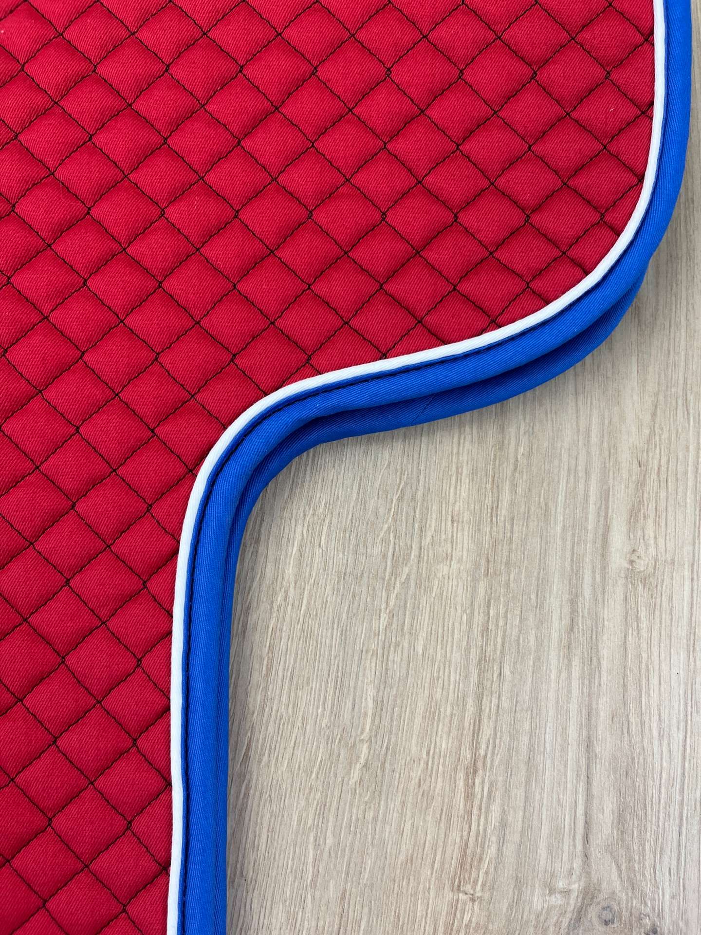 IMG_5503 Satteldecke Island Equest rot Biese weiß Einfass royalblau