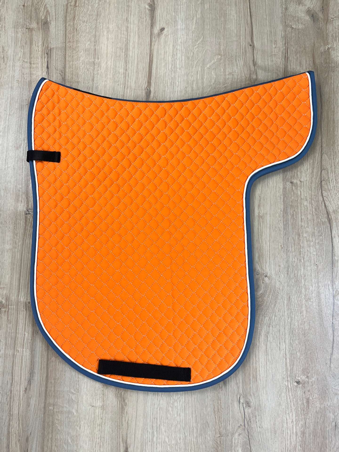 Satteldecke Island Equest orange Biese weiß Einfass taubenblau