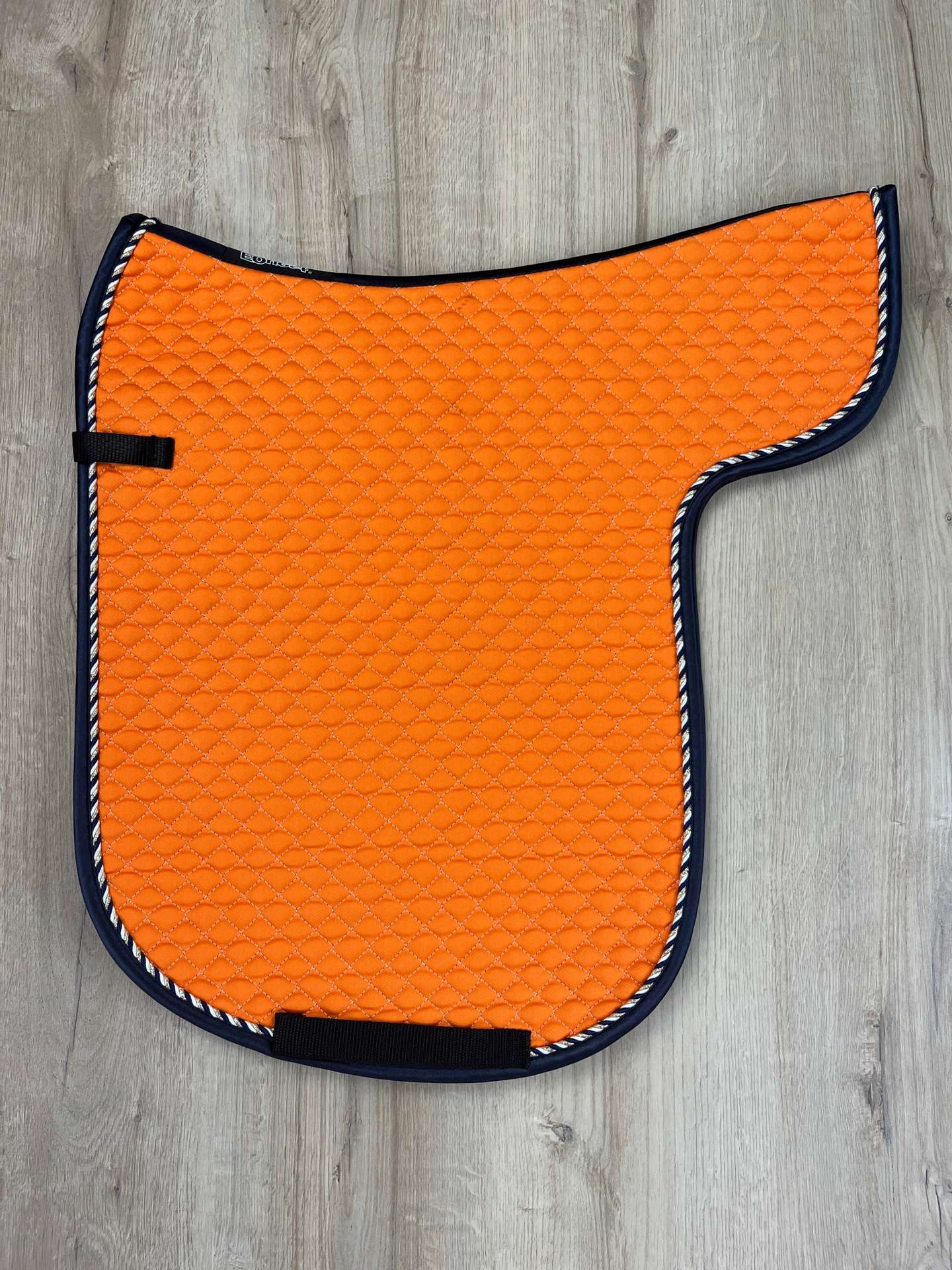 Satteldecke Island Equest orange Kordel gold-weiß-navy Einfass navy Satin