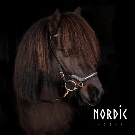 Nordic Horse Trense komplett Steine rosegold, anatomischer Nasenriemen