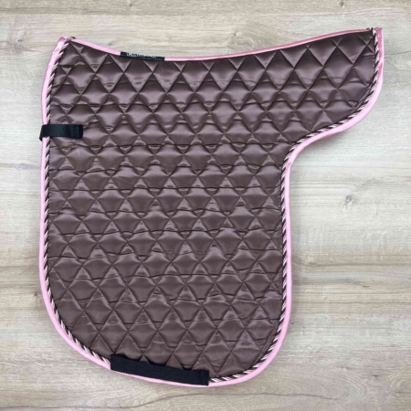 Satteldecke Island Equest mud Satin Kordel braun/haselnuss/rose Einfass antique rose Satin