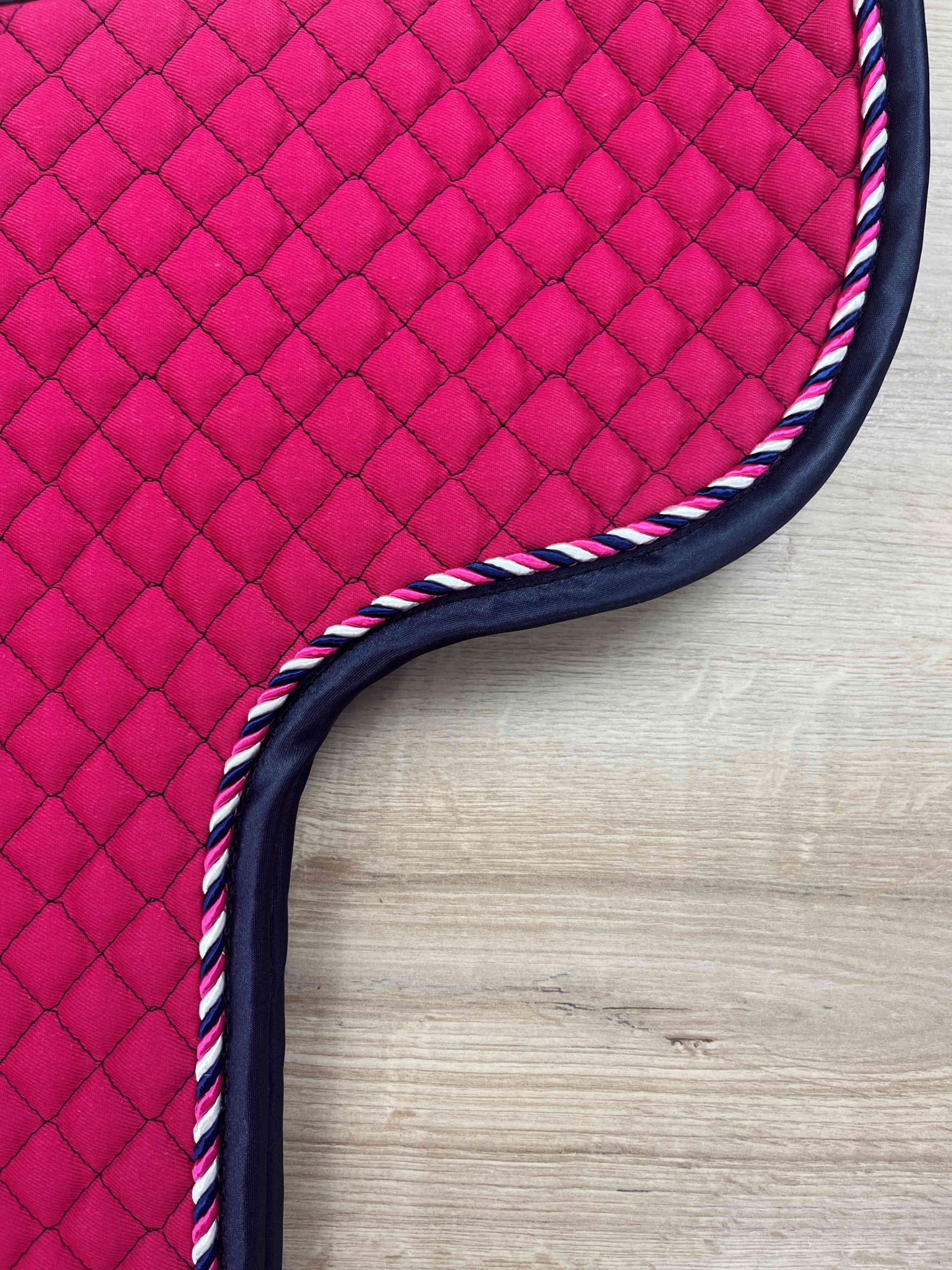 SD 3 Satteldecke Island Viola red Kordel Pink Lady Einfaß navy Satin