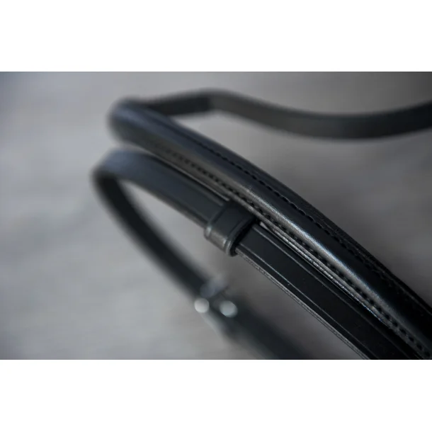 216sw Nordic Horse, engl. kombiniertes Reithalfter schwarz mit Chrom Beschlägen