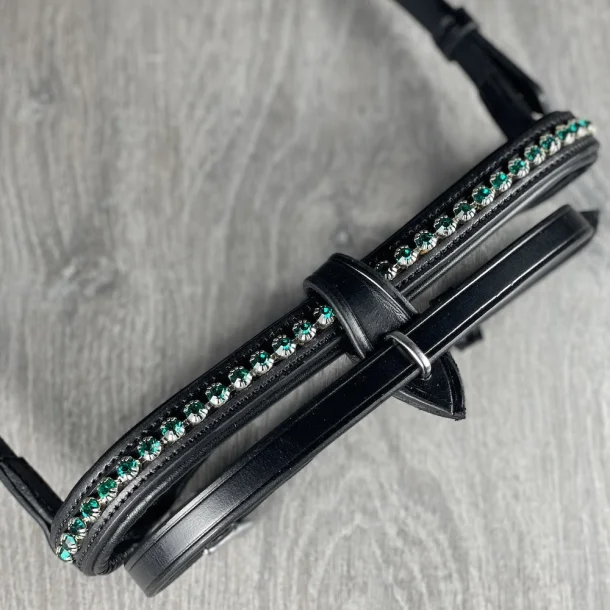 Trense Nordic Horse große Steine grün, englisch kombiniertes Reithalfter