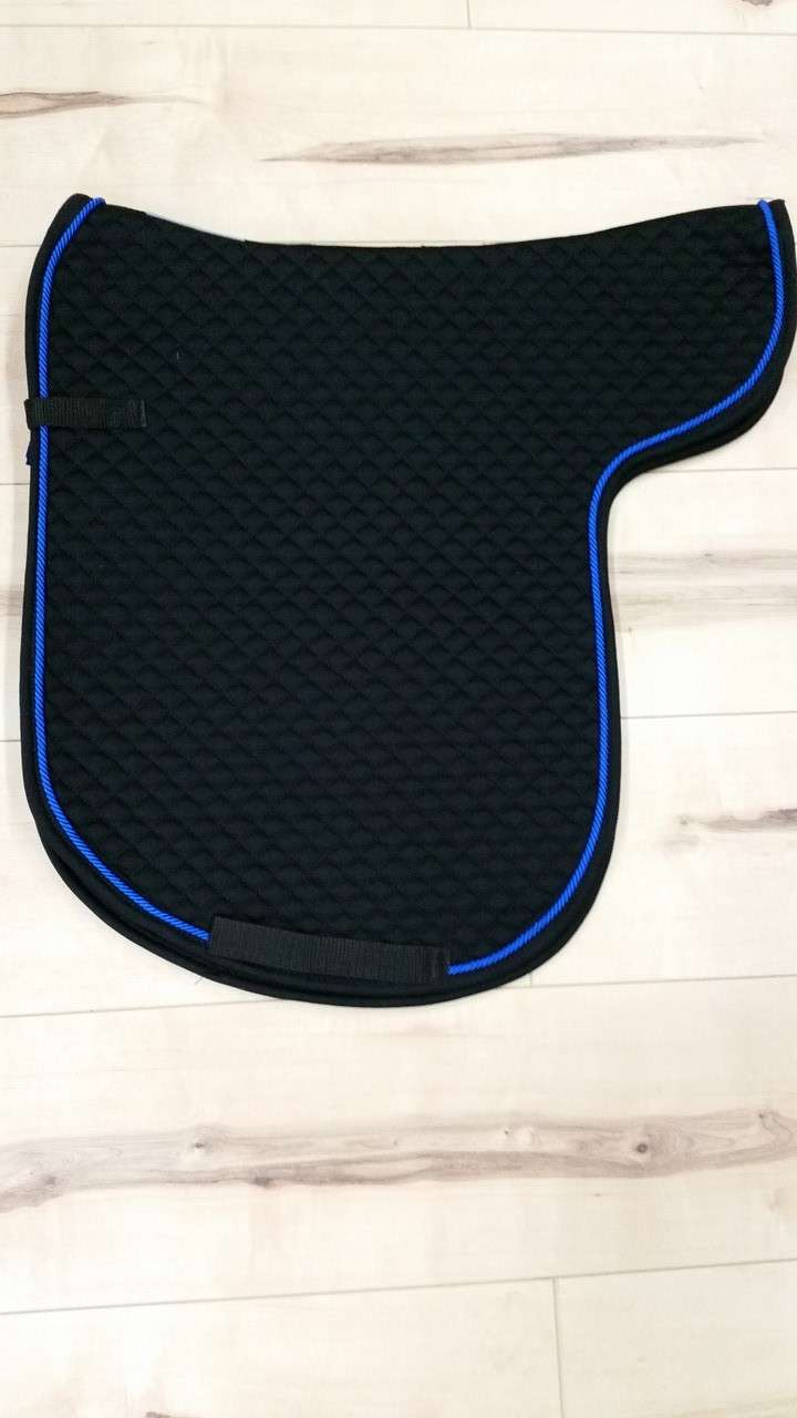 35-1 Satteldecke Island schwarz mit Kordel royalblau