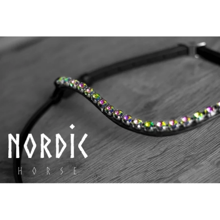 Nordic Horse Kopfstück mit irisierenden, großen Steinen