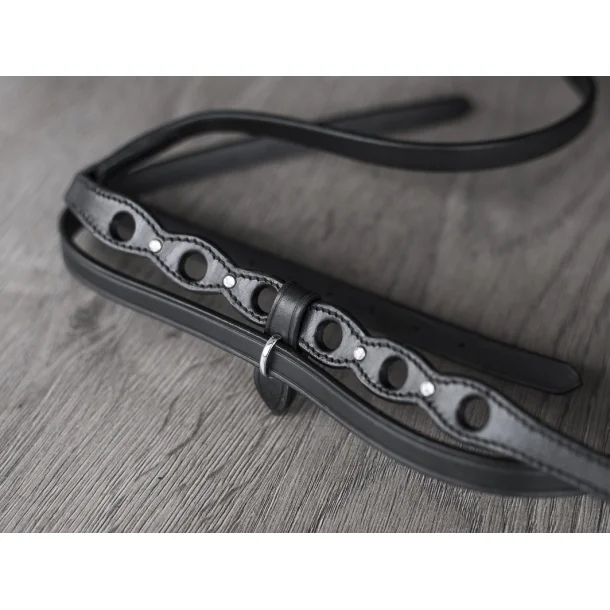 357 Nordic Horse engl. komb. Reithalfter geschwungen mit Löchern u. einzelnen Steinen