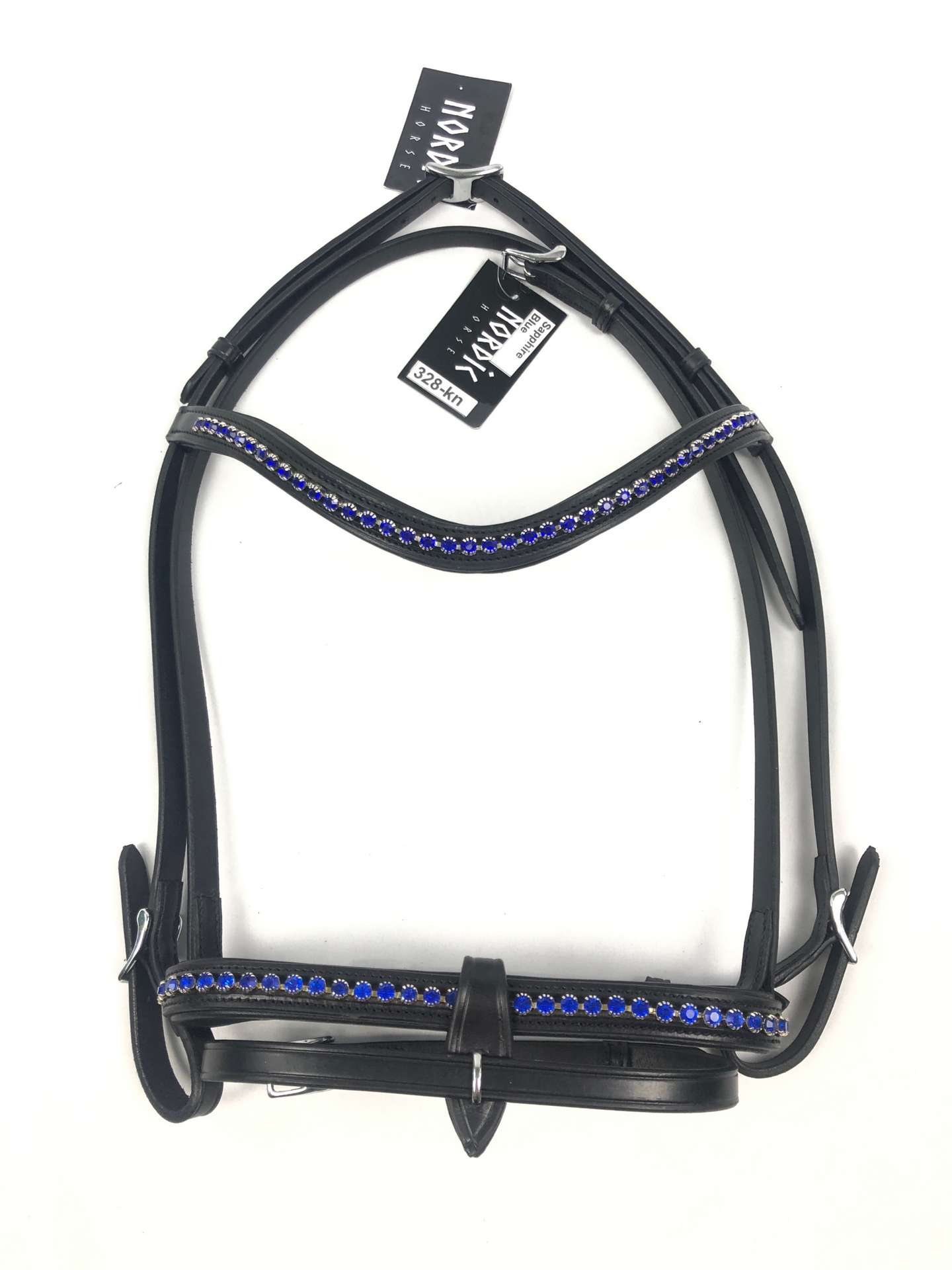 Trense Nordic Horse große Steine blau engl. kombiniert