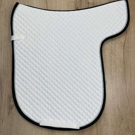 Satteldecke Equest Island weiß Kordel silber Lurex Einfass schwarz Satin