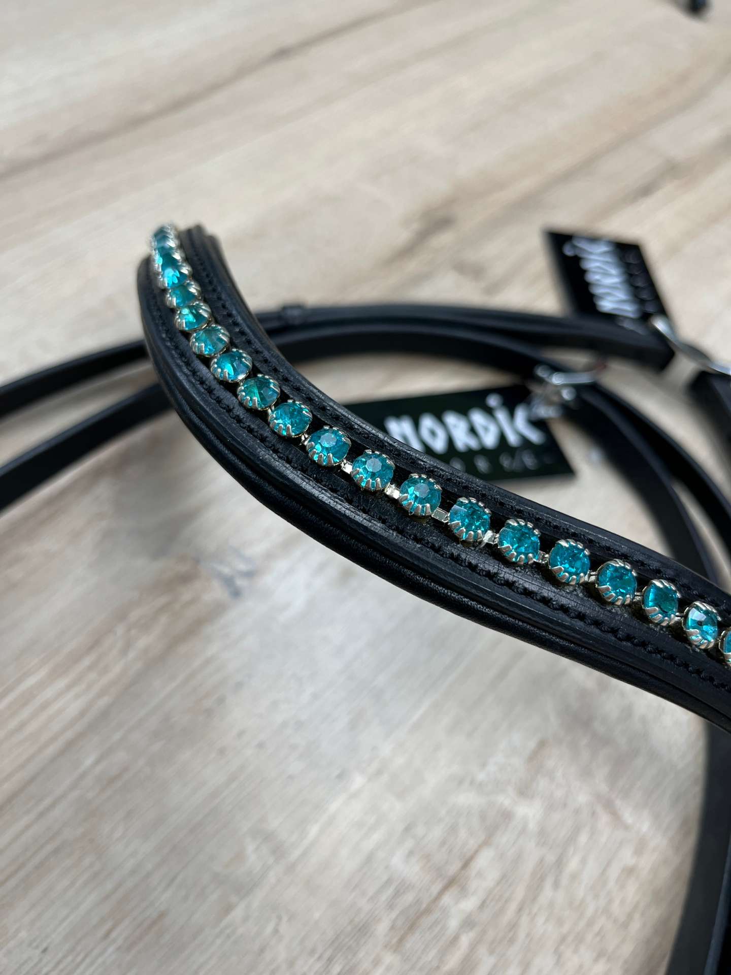 Trense Nordic Horse große Steine türkis engl. kombiniert