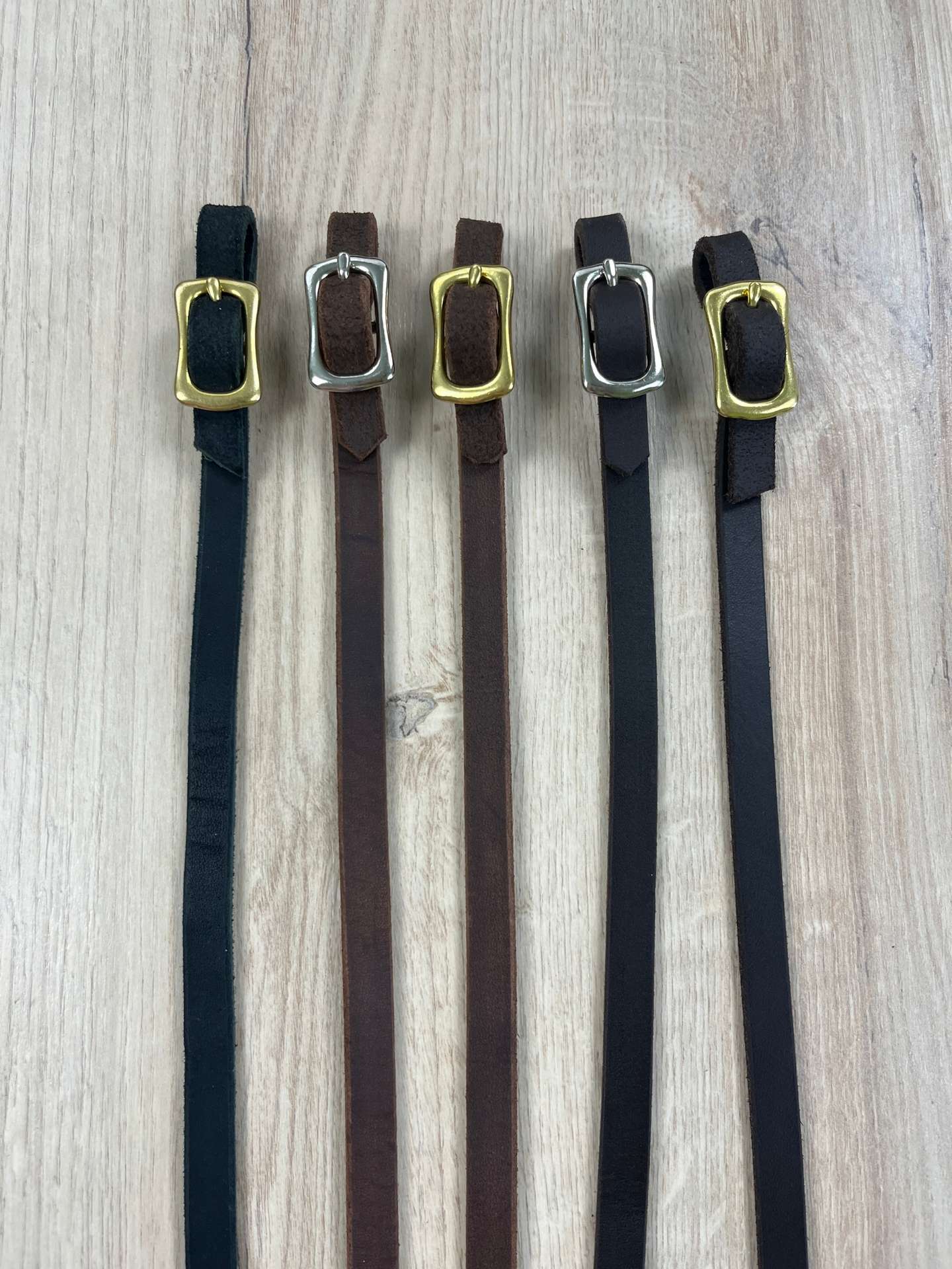 Fettlederzügel schwarz/braun/hellbraun 250cm mit Schnalle