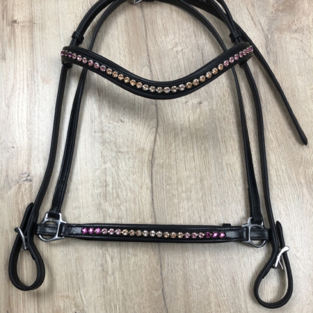 Nordic Horse Trense mit Farbverlauf rosa-pink mit hann. Reithalfter