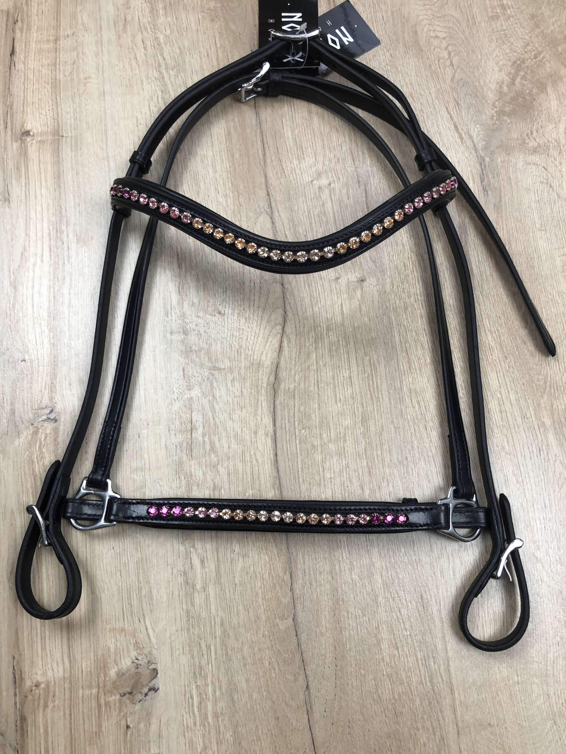 IMG_9698 Nordic Horse Trense mit Farbverlauf rosa-pink mit hann. Reithalfter