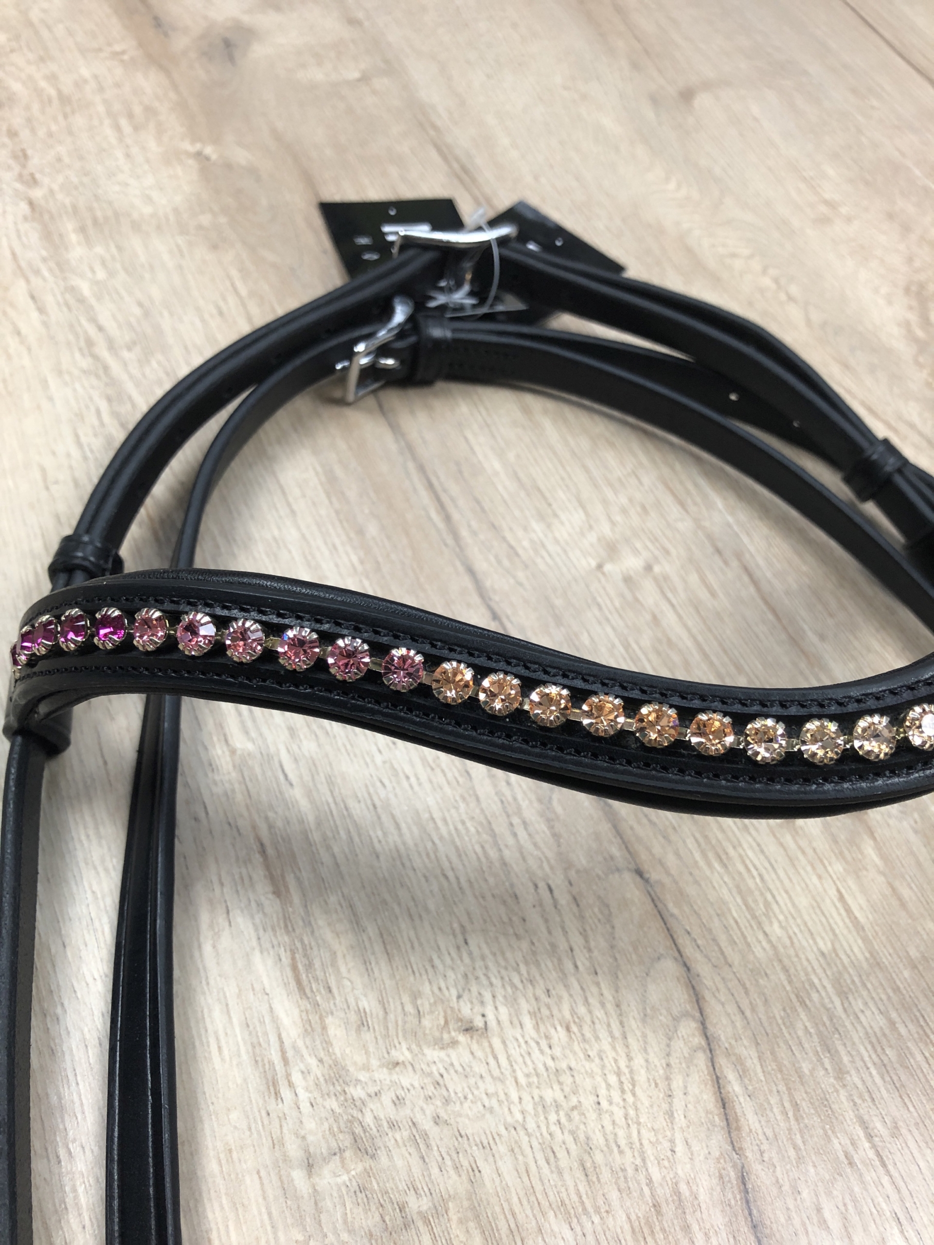 IMG_9700 Nordic Horse Trense mit Farbverlauf rosa-pink mit hann. Reithalfter