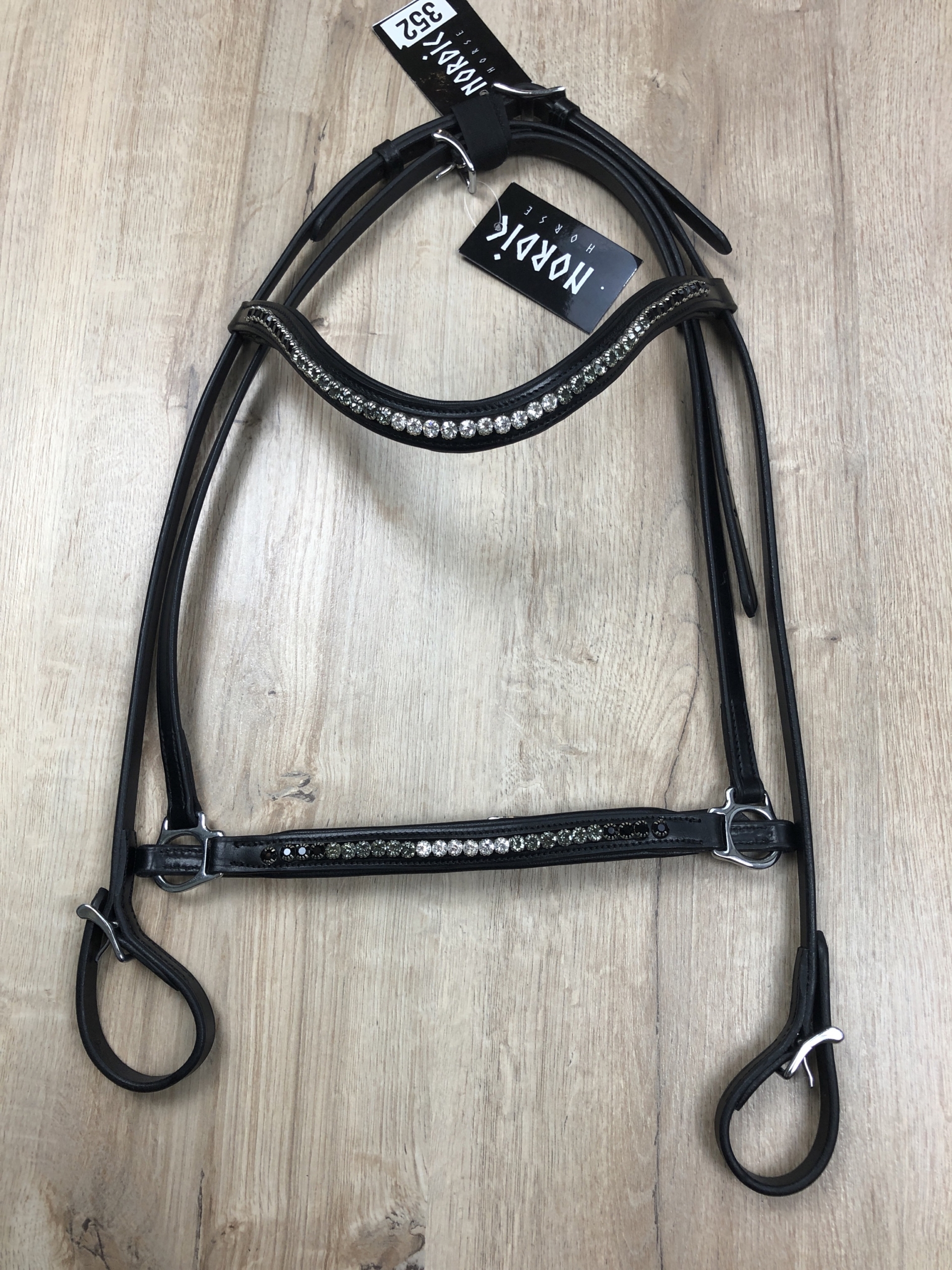 Nordic Horse Trense Farbverlauf schwarz-grau-silber hann. Reithalfter