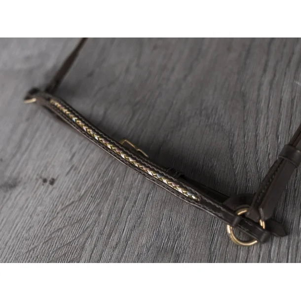 Nordic Horse Trense braun, zierlich pastell geflochten hann. Reithalfter