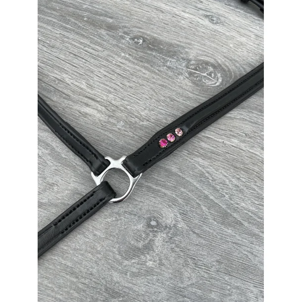 Nordic Horse Trense komplett „by Christa“ 3er Steine rosa, hann. Reithalfter