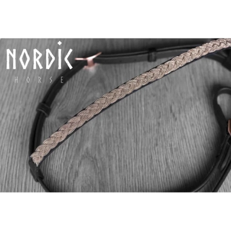 Nordic Horse Trense komplett roségold geflochten engl. komb. Reithalfter